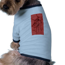 A dragon in smoke (red) dog t shirt