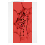 A dragon in smoke (red) greeting cards