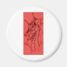 A dragon in smoke (red) refrigerator magnet