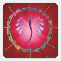 A Dragonfly Dance II Square Sticker