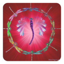 A Dragonfly Dance II Square Sticker