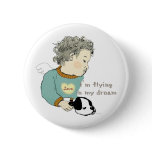 a dreaming baby with a dog 버튼