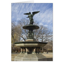 A dry winter Bethesda Fountain in Central Park Card