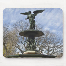 A dry winter Bethesda Fountain in Central Park Mousepad