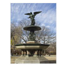 A dry winter Bethesda Fountain in Central Park Post Card