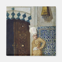 A eunuch before the door of the harem refrigerator magnets