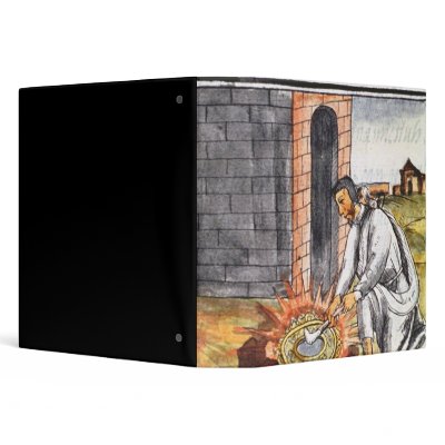 A European engaged in making a reliquary Vinyl Binders by bridgemanart