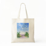 A Face In The Clouds Colored Pencil Landscape Canvas Bags