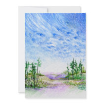 A Face In The Clouds Colored Pencil Landscape Invite