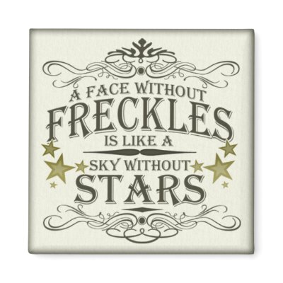 A Face Without Freckles Refrigerator Magnet by BunnyBoiler