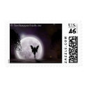 A fairy against the moon post stamp by myfairies A fairy against the moon post stamp