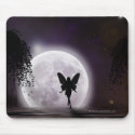 A fairy silhouette against a shining moon mousepads by myfairies A fairy silhouette against a shining moon mousepads