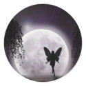 A fairy silhouette against a shining moon stickers