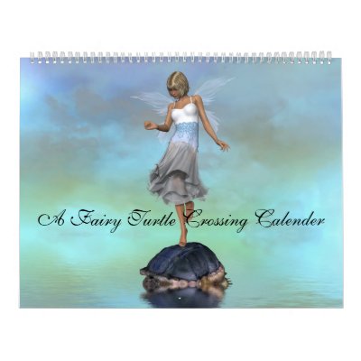 A Fairy Turtle Crossing Calender Wall Calendars by tinablanton