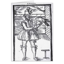 A Falconer with his Goshawk Greeting Cards