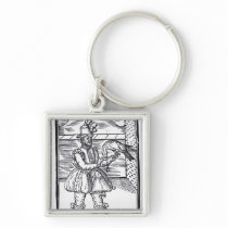 A Falconer with his Goshawk Keychain