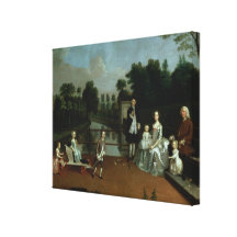 A Family Group on a Terrace in a Garden, 1749 Gallery Wrapped Canvas