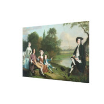 A family of Anglers, 1749 Stretched Canvas Print