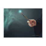 A fantasy wizard making magic with wand. post cards