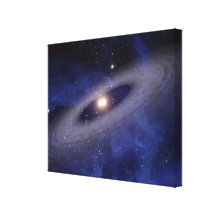A faraway solar system stretched canvas print
