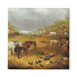 A farmyard in Spring, 19th century Fridge Magnets