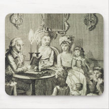 A Father Reading to his Family by Candlelight, eng Mouse Pads