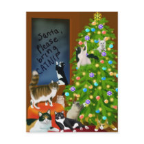 A Feline Family Christmas Postcard by twopurringcats A Feline Family Christmas Postcard