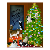 A Feline Family Christmas Poster