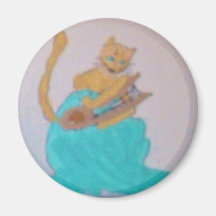 A Feline Harpist Resting Magnets