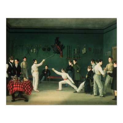 A Fencing Scene, 1827 Print by bridgemanart