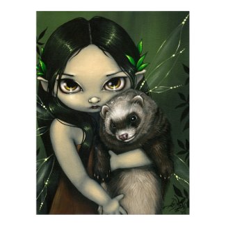 A Ferret and his Fairy ART PRINT fantasy ferrets print