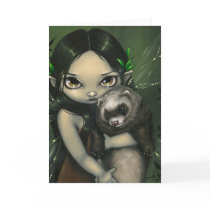 "A Ferret and His Fairy" Greeting Card