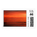 A fiery sunset on Lake Erie postage