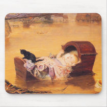 A Flood - with baby and cat by Millais Mousepad