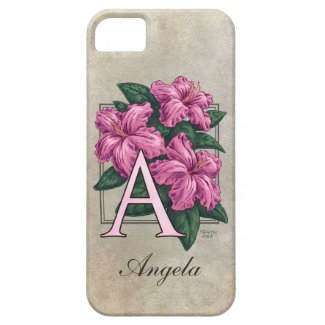 A for Azalea Flower Monogram