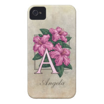 A for Azalea Flower Monogram Iphone 4 Case