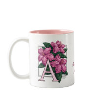 A for Azalea Flower Monogram Mug