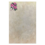 A for Azalea Flower Monogram Parchment Stationary Stationery Design