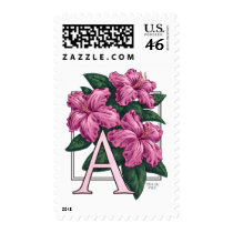 A for Azalea Monogram Flower Postage postage