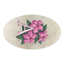 A for Azaleas Flower Monogram stickers