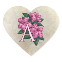 A for Azaleas Flower Monogram stickers