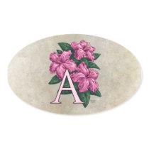 A for Azaleas Flower Monogram stickers
