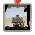 A forklift loads cargo onto a C-130 Hercules Christmas Tree Ornaments
