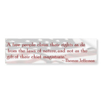 A Free People - Jefferson bumper stickers