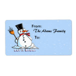 A Frosty Snowman Shipping Label