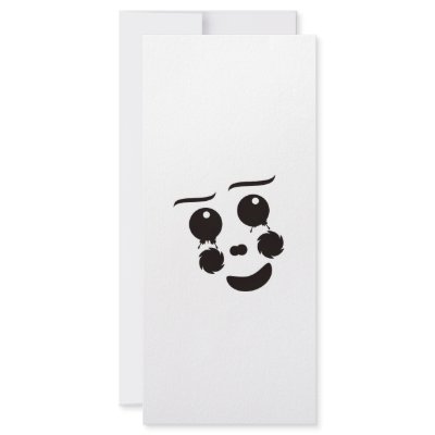 A fun whimsical clown face design graphic rack card by SusansZooCrew
