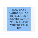 a funny conversation insult postcards