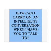 a funny conversation insult postcards