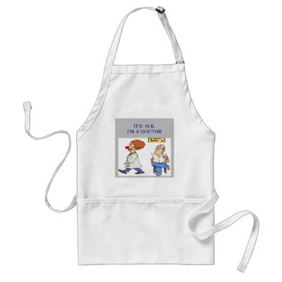 a funny doctor joke aprons by jimbuf