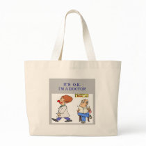 a funny doctor joke tote bag